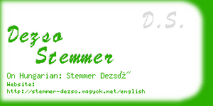 dezso stemmer business card